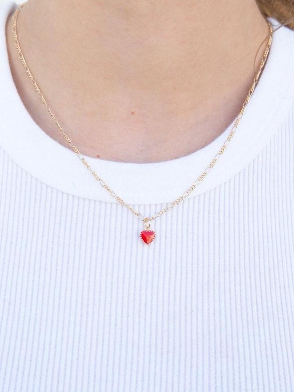 Brandy Melville red heart necklace